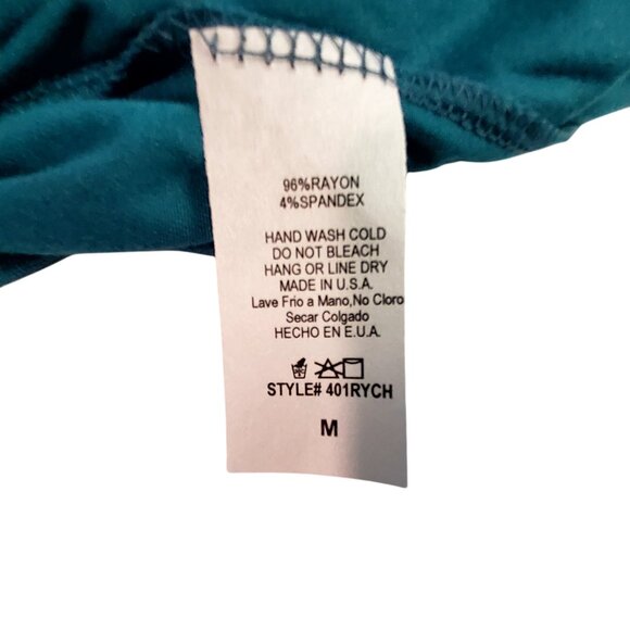 THJS Teal Short-Sleeve A-Line Dress In Soft Rayon spandex blend for comfort M - Picture 7 of 7